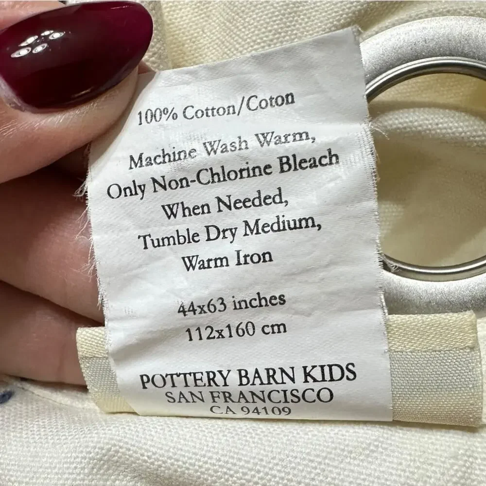 Pottery Barn Kids Pickstitch Curtain Red and Blue  44 x 63